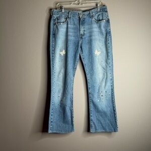 Levi's butterfly appliqués decorative stones Light Blue Denim Jeans Sz 12